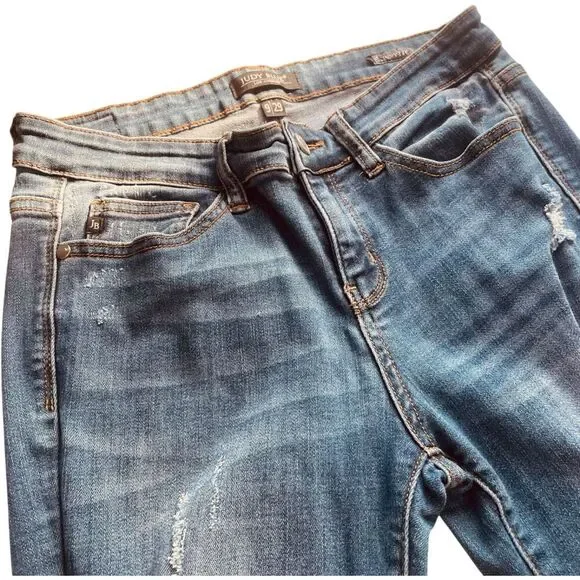 Judy Blue Skinny Fit Distressed Ankle Skinny Jeans - Picture 8 of 13